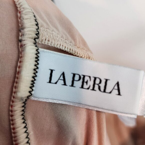 La Perla Underwire One Piece Swimsuit Red Pink Black Mesh Chevron Swimsuit 32C - Picture 7 of 14